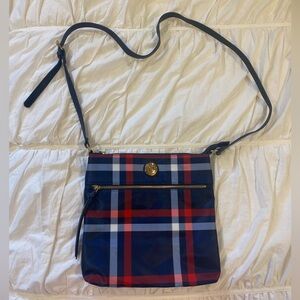 Tommy Hilfiger Plaid Crossbody Bag Navy Red White